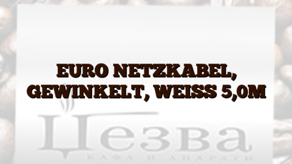 EURO NETZKABEL,  GEWINKELT,  WEISS 5,0M