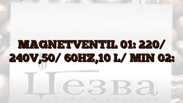 MAGNETVENTIL 01: 220/ 240V,50/ 60HZ,10 L/ MIN 02: