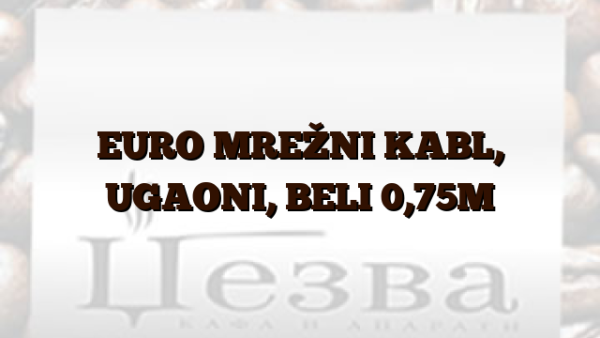 EURO MREŽNI KABL,  UGAONI,  BELI 0,75M