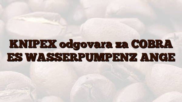 KNIPEX odgovara za COBRA ES WASSERPUMPENZ ANGE
