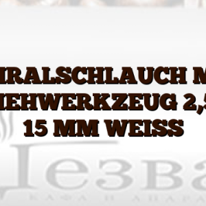 SPIRALSCHLAUCH MIT EINZIEHWERKZEUG 2,5 M X 15 MM WEISS