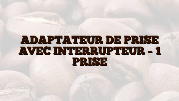 ADAPTATEUR DE PRISE AVEC INTERRUPTEUR – 1 PRISE