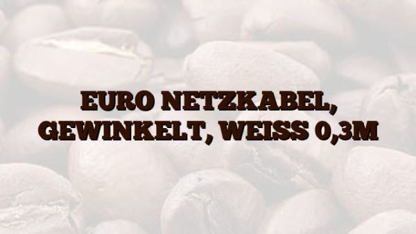 EURO NETZKABEL,  GEWINKELT,  WEISS 0,3M