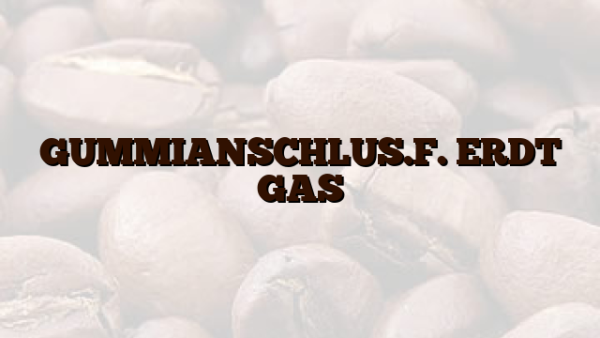 GUMMIANSCHLUS.F. ERDT GAS