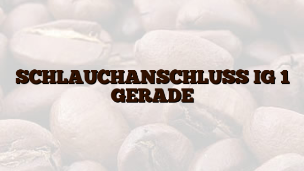 SCHLAUCHANSCHLUSS IG 1   GERADE