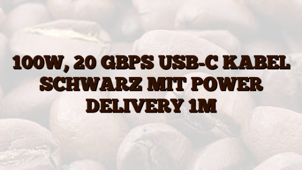 100W,  20 GBPS USB-C KABEL SCHWARZ MIT POWER DELIVERY 1M