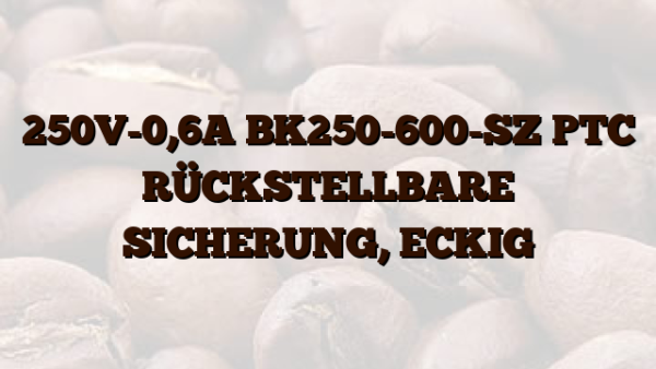 250V-0,6A BK250-600-SZ PTC RÜCKSTELLBARE SICHERUNG,  ECKIG