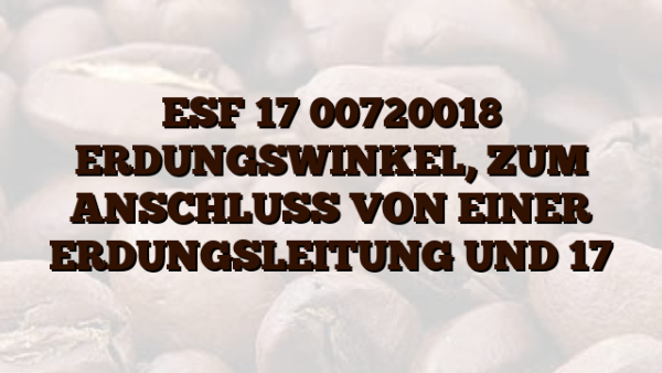 ESF 17 00720018 ERDUNGSWINKEL,  ZUM ANSCHLUSS VON EINER ERDUNGSLEITUNG UND 17
