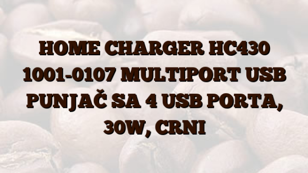 HOME CHARGER HC430 1001-0107 MULTIPORT USB PUNJAČ SA 4 USB PORTA,  30W,  CRNI