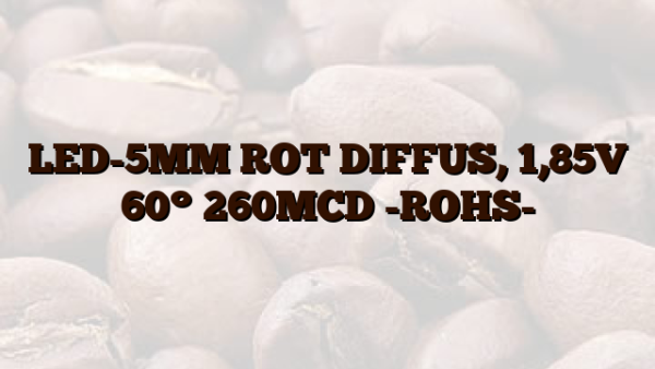 LED-5MM ROT DIFFUS,  1,85V 60° 260MCD -ROHS-