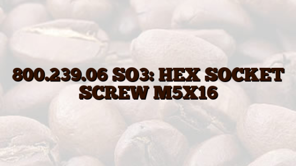 800.239.06 SO3: HEX SOCKET SCREW M5X16